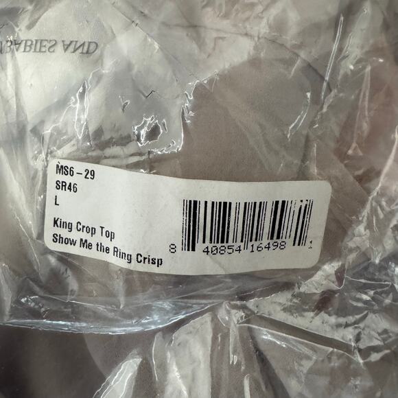 Show Me Your Mumu King Crop Top Gray Sleeveless Tiered Women’s Large NWT - Picture 7 of 9